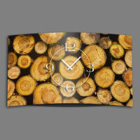 Holz Scheite Designer Wanduhr modernes Wanduhren Design leise kein ticken dixtime 3D-0152
