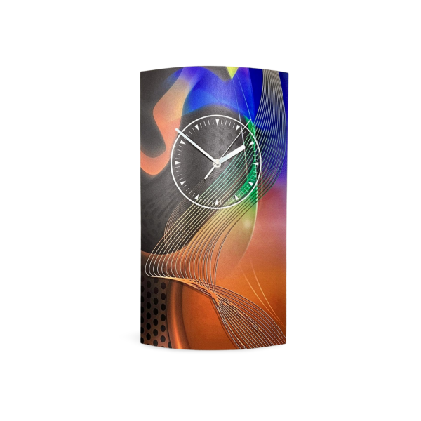 Abstrakt hochkant Designer Wanduhr modernes Wanduhren Design leise kein ticken dixtime 3D-0150