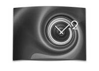 Wanduhr XXL 3D Optik Dixtime abstrakt schwarz grau 50x70...