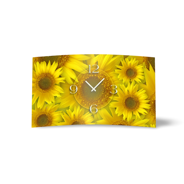 Sonnenblumen Designer Wanduhr modernes Wanduhren Design leise kein ticken dixtime 3D-0148