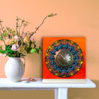 Tischuhr 30cmx30cm inkl. Alu-Ständer -antikes Design...