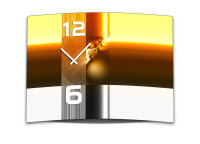 Wanduhr XXL 3D Optik Dixtime abstrakt orange weiß...