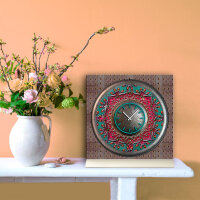 Tischuhr 30cmx30cm inkl. Alu-Ständer -antikes Design...