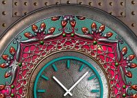 Tischuhr 30cmx30cm inkl. Alu-Ständer -antikes Design Steampunk Artefakt   geräuschloses Quarzuhrwerk -Wanduhr-Standuhr TU3793 DIXTIME