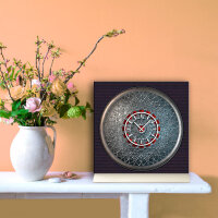 Tischuhr 30cmx30cm inkl. Alu-Ständer -antikes Design...