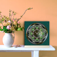 Tischuhr 30cmx30cm inkl. Alu-Ständer -antikes Design Artefakt geräuschloses Quarzuhrwerk -Wanduhr-Standuhr TU3802 DIXTIME