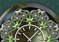 Tischuhr 30cmx30cm inkl. Alu-Ständer -antikes Design Artefakt geräuschloses Quarzuhrwerk -Wanduhr-Standuhr TU3802 DIXTIME