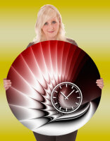 5073 Dixtime Designer Wanduhr, Wanduhren, Moderne Bürouhr  50cm Durchmesser