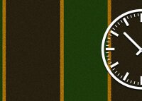 Tischuhr 30cmx30cm inkl. Alu-Ständer -modernes Design Streifen grün braun geräuschloses Quarzuhrwerk -Wanduhr-Standuhr TU3842 DIXTIME