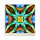 Tischuhr 30cmx30cm inkl. Alu-Ständer -abstraktes Design Kaleidoskop  geräuschloses Quarzuhrwerk -Wanduhr-Standuhr TU3866 DIXTIME
