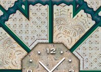 Tischuhr 30cmx30cm inkl. Alu-Ständer -antikes Design Steinfliesen-Muster geräuschloses Quarzuhrwerk -Wanduhr-Standuhr TU3958 DIXTIME