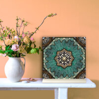 Tischuhr 30cmx30cm inkl. Alu-Ständer -antikes Design...