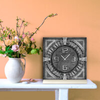 Tischuhr 30cmx30cm inkl. Alu-Ständer -antikes Design...