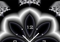 Tischuhr 30cmx30cm inkl. Alu-Ständer -abstraktes Design Blume schwarz  geräuschloses Quarzuhrwerk -Wanduhr-Standuhr TU3997 DIXTIME