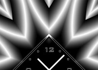 Tischuhr 30cmx30cm inkl. Alu-Ständer -abstraktes Design hellgrau schwarz  geräuschloses Quarzuhrwerk -Wanduhr-Standuhr TU3999 DIXTIME