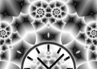 Tischuhr 30cmx30cm inkl. Alu-Ständer -abstraktes Design grau geräuschloses Quarzuhrwerk -Wanduhr-Standuhr TU4069 DIXTIME