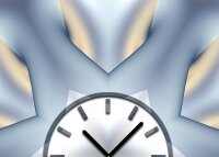 Tischuhr 30cmx30cm inkl. Alu-Ständer -abstraktes Design Stern eisblau  geräuschloses Quarzuhrwerk -Wanduhr-Standuhr TU4070 DIXTIME