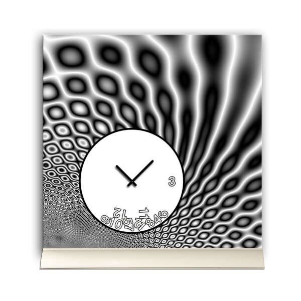 Tischuhr 30cmx30cm inkl. Alu-Ständer -modernes Design Waben anthrazit geräuschloses Quarzuhrwerk -Wanduhr-Standuhr TU4080 DIXTIME