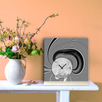 Tischuhr 30cmx30cm inkl. Alu-Ständer -modernes...