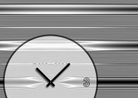 Tischuhr 30cmx30cm inkl. Alu-Ständer -modernes Design Streifen grau anthrazit  geräuschloses Quarzuhrwerk -Wanduhr-Standuhr TU4083 DIXTIME