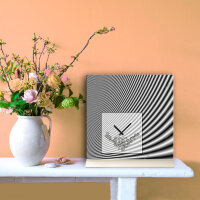 Tischuhr 30cmx30cm inkl. Alu-Ständer -modernes Design grau  geräuschloses Quarzuhrwerk -Wanduhr-Standuhr TU4085 DIXTIME