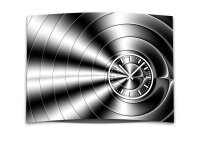 Wanduhr XXL 3D Optik Dixtime abstrakt schwarz weiß...