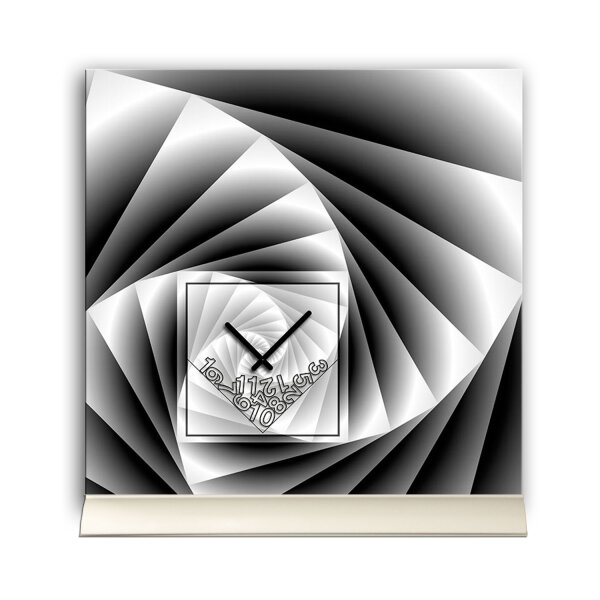 Tischuhr 30cmx30cm inkl. Alu-Ständer -modernes Design anthrazit schwarz geräuschloses Quarzuhrwerk -Wanduhr-Standuhr TU4092 DIXTIME