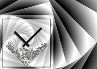 Tischuhr 30cmx30cm inkl. Alu-Ständer -modernes Design anthrazit schwarz geräuschloses Quarzuhrwerk -Wanduhr-Standuhr TU4092 DIXTIME