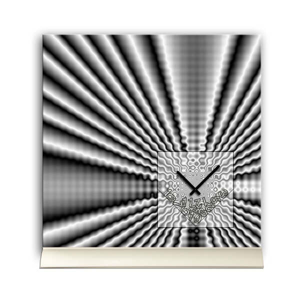 Tischuhr 30cmx30cm inkl. Alu-Ständer -modernes Design grau anthrazit  geräuschloses Quarzuhrwerk -Wanduhr-Standuhr TU4095 DIXTIME