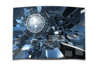 Wanduhr XXL 3D Optik Dixtime abstrakt blau Fragmente...