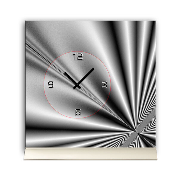 Tischuhr 30cmx30cm inkl. Alu-Ständer -edles Design metallic grau  geräuschloses Quarzuhrwerk -Wanduhr-Standuhr TU4099 DIXTIME