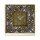Tischuhr 30cmx30cm inkl. Alu-Ständer -antikes Design Vintage Fliesenmuster gold blau geräuschloses Quarzuhrwerk -Wanduhr-Standuhr TU4104 DIXTIME