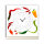 Tischuhr 30cmx30cm inkl. Alu-Ständer -modernes Design Paprika Peperoni geräuschloses Quarzuhrwerk -Küchenuhr-Standuhr TU4161 DIXTIME