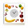 Tischuhr 30cmx30cm inkl. Alu-Ständer -modernes Design Obst Früchte Zitrone Orange Banane geräuschloses Quarzuhrwerk -Küchenuhr-Standuhr TU4178 DIXTIME