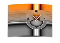 Wanduhr XXL 3D Optik Dixtime abstrakt orange grau 50x70...