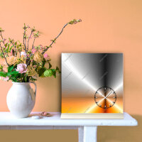Tischuhr 30cmx30cm inkl. Alu-Ständer -edles Design metallic orange  geräuschloses Quarzuhrwerk -Wanduhr-Standuhr TU4204 DIXTIME