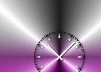 Tischuhr 30cmx30cm inkl. Alu-Ständer -edles Design metallic magenta geräuschloses Quarzuhrwerk -Wanduhr-Standuhr TU4205 DIXTIME