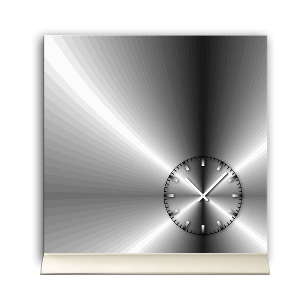 Tischuhr 30cmx30cm inkl. Alu-Ständer -edles Design metallic  geräuschloses Quarzuhrwerk -Wanduhr-Standuhr TU4207 DIXTIME