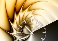 Tischuhr 30cmx30cm inkl. Alu-Ständer -edles Design cognacfarben  geräuschloses Quarzuhrwerk -Wanduhr-Standuhr TU4210 DIXTIME