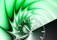Tischuhr 30cmx30cm inkl. Alu-Ständer -edles Design grün  geräuschloses Quarzuhrwerk -Wanduhr-Standuhr TU4211 DIXTIME