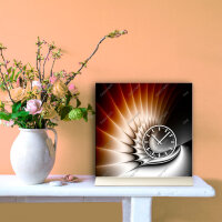 Tischuhr 30cmx30cm inkl. Alu-Ständer -edles Design...