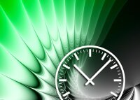 Tischuhr 30cmx30cm inkl. Alu-Ständer -edles Design grün  geräuschloses Quarzuhrwerk -Wanduhr-Standuhr TU4218 DIXTIME