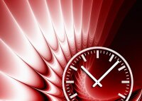 Tischuhr 30cmx30cm inkl. Alu-Ständer -edles Design rot  geräuschloses Quarzuhrwerk -Wanduhr-Standuhr TU4219 DIXTIME