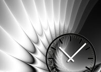 Tischuhr 30cmx30cm inkl. Alu-Ständer -edles Design grau schwarz  geräuschloses Quarzuhrwerk -Wanduhr-Standuhr TU4220 DIXTIME