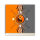 Tischuhr 30cmx30cm inkl. Alu-Ständer -mystisches Design Yin Yang orange grau  geräuschloses Quarzuhrwerk -Wanduhr-Standuhr TU4239 DIXTIME