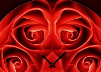 Tischuhr 30cmx30cm inkl. Alu-Ständer -modernes Design  rote Rosen  geräuschloses Quarzuhrwerk -Wanduhr-Standuhr TU4256 DIXTIME