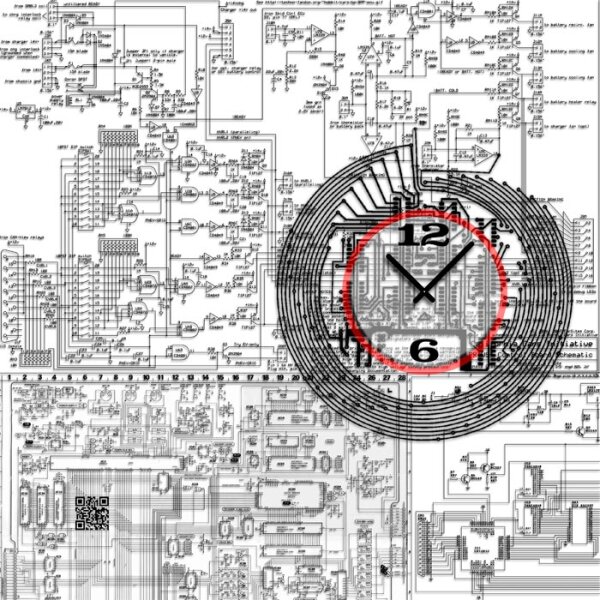 5005 Dixtime Designer Wanduhr, Wanduhren, Moderne Wohnraumuhr