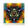 Tischuhr 30cmx30cm inkl. Alu-Ständer -edles Design Kaleidoskop grün orange  geräuschloses Quarzuhrwerk -Wanduhr-Standuhr TU4257 DIXTIME