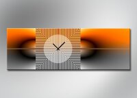 4167 "CROSSING TIME" Dixtime Moderne Designer Wanduhr, Wanduhren, zeitloses Design,  edle Bürouhr, orange grau
