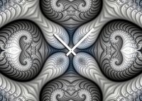 Tischuhr 30cmx30cm inkl. Alu-Ständer -modernes Design Kaleidoskop grau blau  geräuschloses Quarzuhrwerk -Wanduhr-Standuhr TU4309 DIXTIME